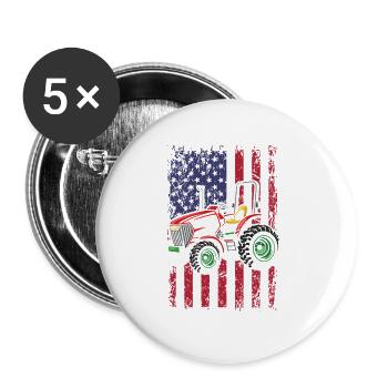 American Flag Local Farmers Design - Buttons large 2.2''/56 mm (5-pack) - white - Front