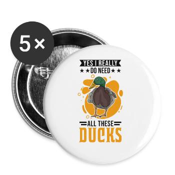 Duck Gift Duck Duck Breeder - Buttons large 2.2''/56 mm (5-pack) - white - Front