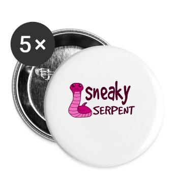 Sneaky Serpent - Buttons groß 56 mm (5er Pack) - Weiß - Vorne