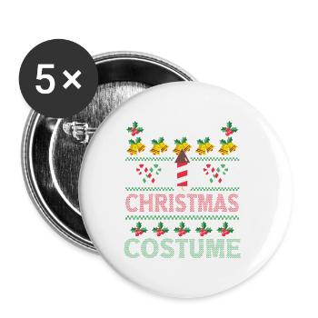 En raison de l’inflation pulls de Noël drôle de Noël - Lot de 5 grands badges (56 mm) - blanc - Devant
