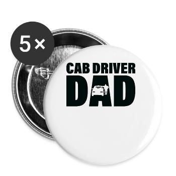 Job - Taxifahrer Vater - Buttons groß 56 mm (5er Pack) - Weiß - Vorne