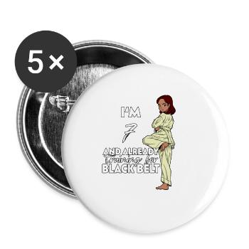 I' - Girl Karate - Buttons large 2.2''/56 mm (5-pack) - white - Front