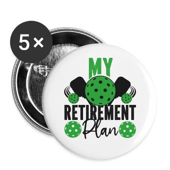 Pickleball Retiré Ma retraite - Lot de 5 grands badges (56 mm) - blanc - Devant