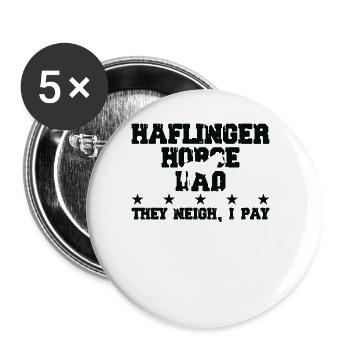 Pferdevater - Haflinger Pferd - Buttons groß 56 mm (5er Pack) - Weiß - Vorne
