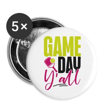 Pickleball Girl Ladies Game Day - Buttons large 2.2''/56 mm (5-pack) - white - Front