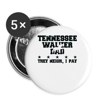 Pferdevater - Tennessee Walker - Buttons groß 56 mm (5er Pack) - Weiß - Vorne
