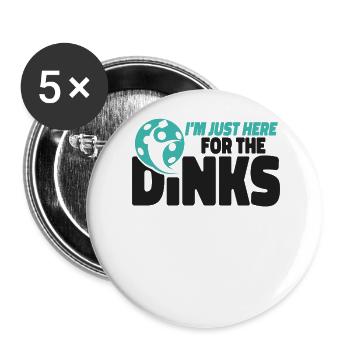 Jeu de mots pickleball pour lequel je suis juste là - Lot de 5 grands badges (56 mm) - blanc - Devant