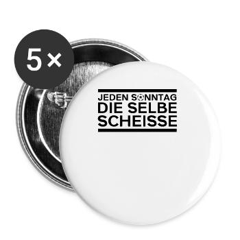 Spielerfrau Fussball Kreisklasse Fußball Spieltag - Buttons groß 56 mm (5er Pack) - Weiß - Vorne