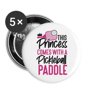 Pickleball Girl Ladies Cute This - Lot de 5 grands badges (56 mm) - blanc - Devant