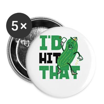 Pickleball pickle J’avais frappé ça - Lot de 5 grands badges (56 mm) - blanc - Devant