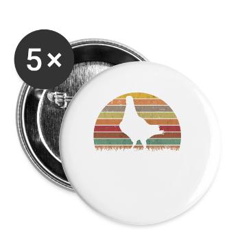 Pigeon Rétro Pigeon Fancier Vintage - Lot de 5 grands badges (56 mm) - blanc - Devant
