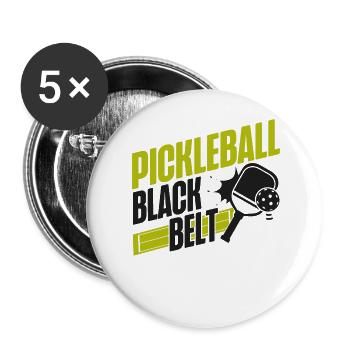 Pickleball Pickleball Black Belt - Buttons groß 56 mm (5er Pack) - Weiß - Vorne