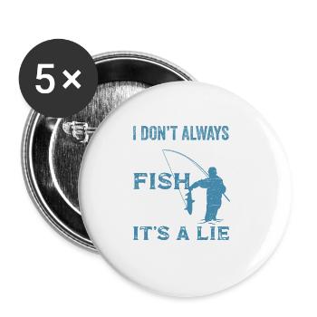 Wo Ich Fische Rod Fisher Fish Fisherman Funny - Buttons groß 56 mm (5er Pack) - Weiß - Vorne