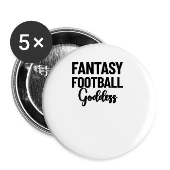 Fantasy -Fu�ballg�ttin Womens Fantasy Football - Buttons groß 56 mm (5er Pack) - Weiß - Vorne