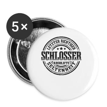 Schlosser Schlosserei Schlossermeister - Buttons groß 56 mm (5er Pack) - Weiß - Vorne