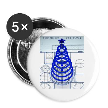 Christmas Christmas Tree Schematic Blueprint - Buttons large 2.2''/56 mm (5-pack) - white - Front