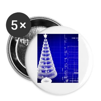Weihnachten Weihnachtsbaum Schematic Blaupause - Buttons groß 56 mm (5er Pack) - Weiß - Vorne