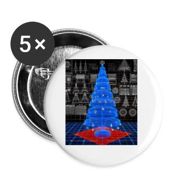 Weihnachten Weihnachtsbaum Schematic Blaupause - Buttons groß 56 mm (5er Pack) - Weiß - Vorne