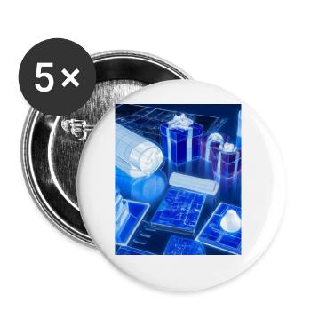 Weihnachten Weihnachtsbaum Schematic Blaupause - Buttons groß 56 mm (5er Pack) - Weiß - Vorne