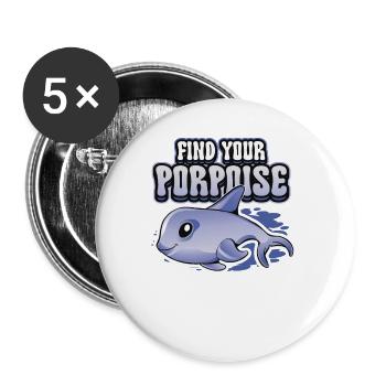 Find Your Porpoise Marine Biologist Dolphin - Buttons large 2.2''/56 mm (5-pack) - white - Front