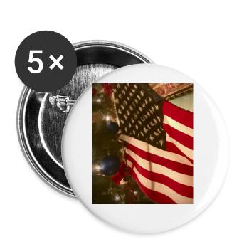 American Christmas Christmas Tree with US - Buttons large 2.2''/56 mm (5-pack) - white - Front