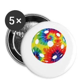Pickleball Tie Dye Retro 80s 90s - Buttons groß 56 mm (5er Pack) - Weiß - Vorne