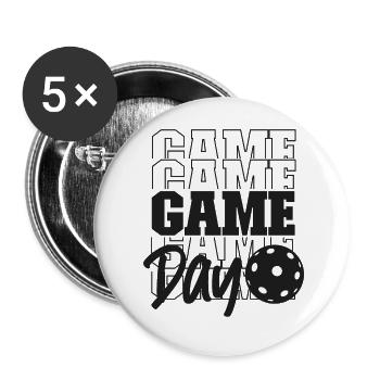 Pickleball Game Day - Buttons large 2.2''/56 mm (5-pack) - white - Front