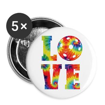 Pickleball Tie Dye 80s90s Love - Lot de 5 grands badges (56 mm) - blanc - Devant