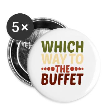 Which Way To The Buffet 19 - Buttons large 2.2''/56 mm (5-pack) - white - Front