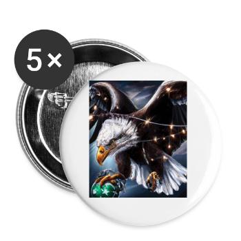 American Christmas White-tailed Eagle with - Buttons large 2.2''/56 mm (5-pack) - white - Front