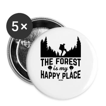 Forest Nature Camping Mountains - Buttons large 2.2''/56 mm (5-pack) - white - Front