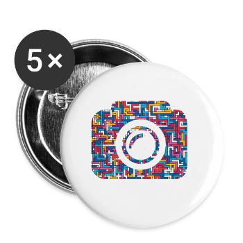 Kamera Fotokamera Linse - Buttons groß 56 mm (5er Pack) - Weiß - Vorne
