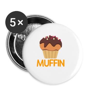 Muffin - Buttons groß 56 mm (5er Pack) - Weiß - Vorne