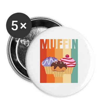 Muffin - Buttons groß 56 mm (5er Pack) - Weiß - Vorne