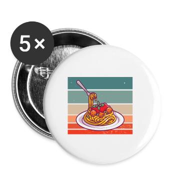 I like pasta and 3 other people - Buttons large 2.2''/56 mm (5-pack) - white - Front