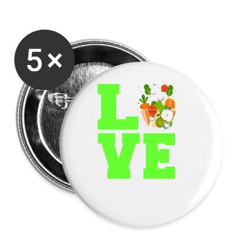 Salade d’amour - Lot de 5 grands badges (56 mm) - blanc - Devant