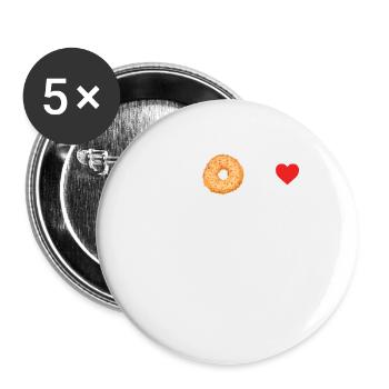 Bagel Bagels Geschenk - Buttons groß 56 mm (5er Pack) - Weiß - Vorne