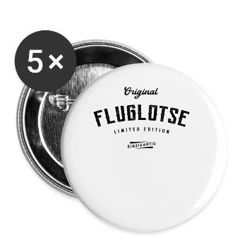 Fluglotse Limited Edition - Buttons groß 56 mm (5er Pack) - Weiß - Vorne