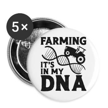 Farming Farmer Dna Vintage Tractor - Lot de 5 grands badges (56 mm) - blanc - Devant
