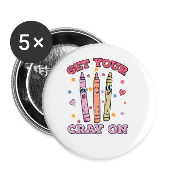 Enseignant du primaire Éducateur de maternelle - Lot de 5 grands badges (56 mm) - blanc - Devant
