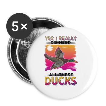 Duck Gift Duck Duck Breeder - Buttons large 2.2''/56 mm (5-pack) - white - Front