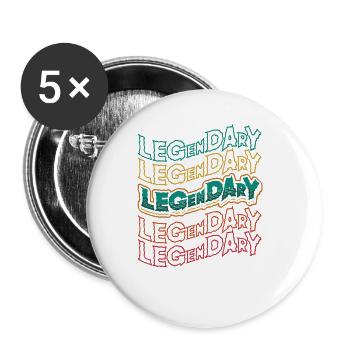 Fitnessstudio Bodybuilding Bein Tag - Buttons groß 56 mm (5er Pack) - Weiß - Vorne