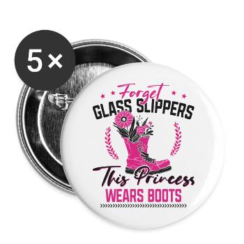 Farming Farmer Girl Female Forget - Buttons groß 56 mm (5er Pack) - Weiß - Vorne