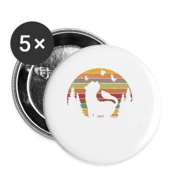 Ferret Retro Weasel Vintage - Buttons large 2.2''/56 mm (5-pack) - white - Front