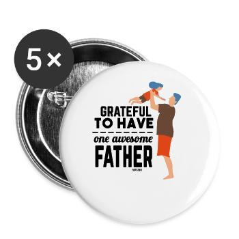 Father's Day gift for a great dad - Buttons large 2.2''/56 mm (5-pack) - white - Front