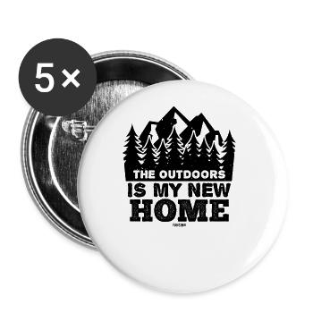Nature Forest Fir tree Hiking - Buttons large 2.2''/56 mm (5-pack) - white - Front
