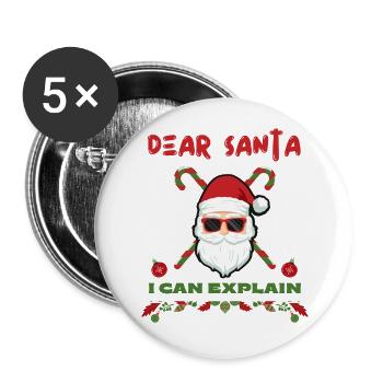 Dear Santa I Can Explain Bad Behavior Funny - Buttons large 2.2''/56 mm (5-pack) - white - Front