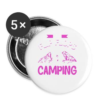 Camping Gift Drôle de dicton pour les campeurs - Lot de 5 grands badges (56 mm) - blanc - Devant