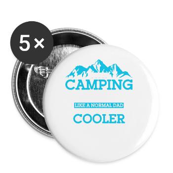 Camping Gift Drôle de dicton pour les campeurs - Lot de 5 grands badges (56 mm) - blanc - Devant