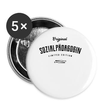 Sozialpädagogin Limited Edition - Buttons groß 56 mm (5er Pack) - Weiß - Vorne